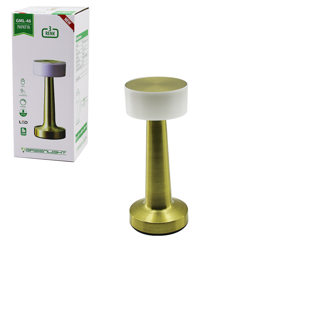 Papatya Dokunmatik USB Şarjlı 3 Fonksiyonlu Masa Lambası