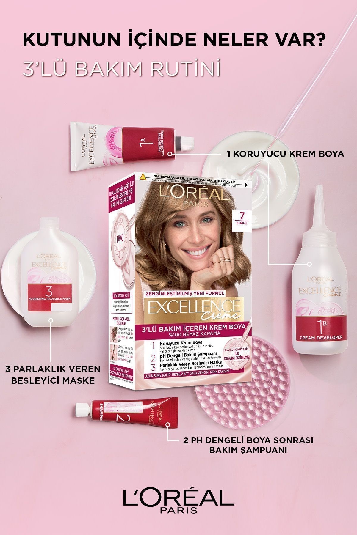 Paris Saç Boyasi & Excellence Intense 6.32 Altin Açık Kahve