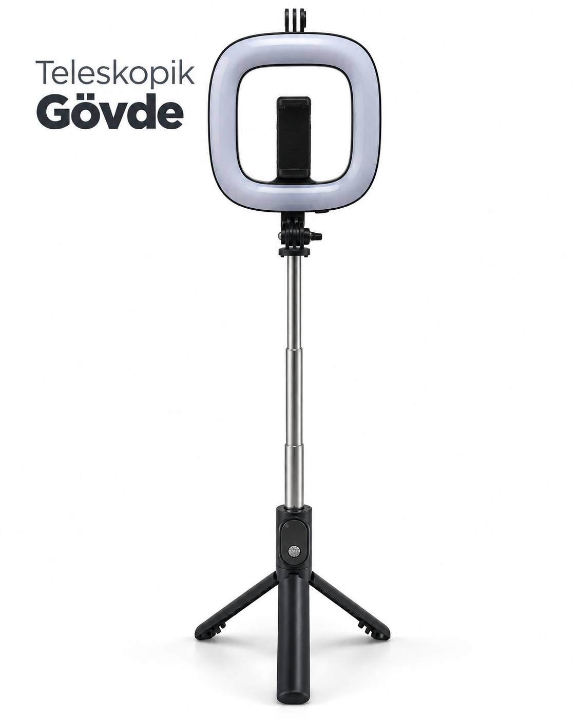 Parlaklık Ayarlı RGB Halka Işık Kablosuz Kumandalı ve Telefon Tutuculu Tripod