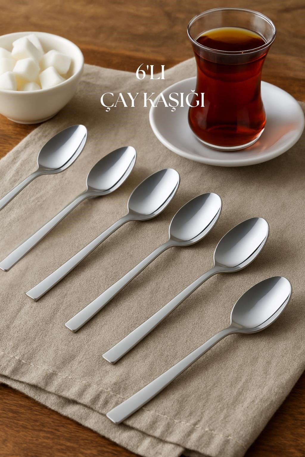 Paslanmaz Çelik 6?lı Çay Kaşığı Seti