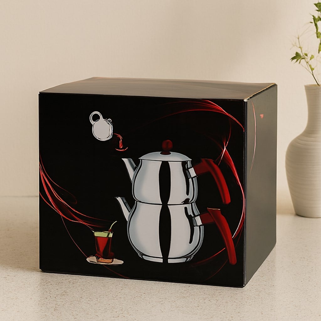 Paslanmaz Çelik Çaydanlık Seti (1L + 2L) Küre Model
