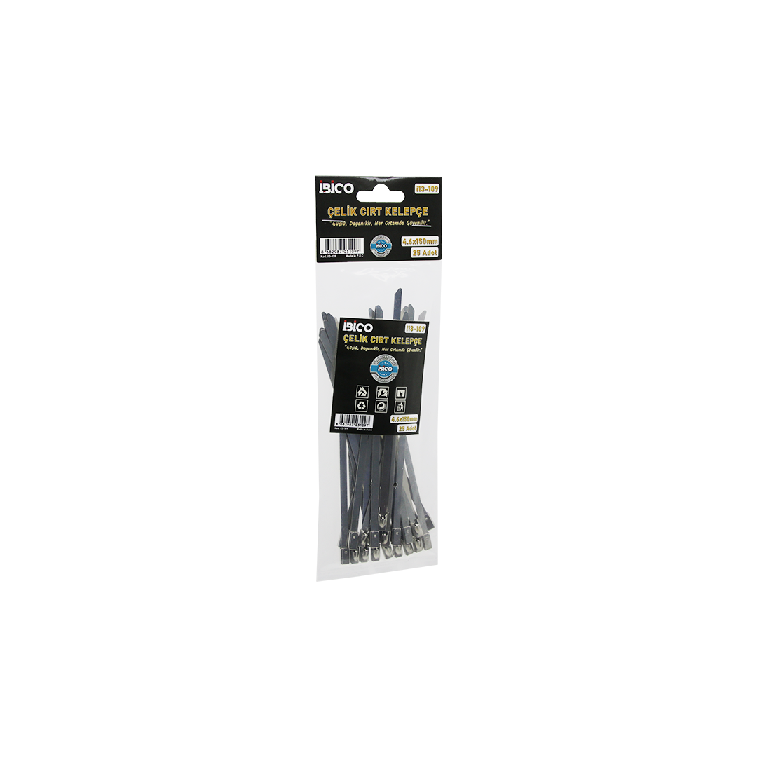 Paslanmaz Çelik Cırtlı Kablo Bağı 4.6x150mm
