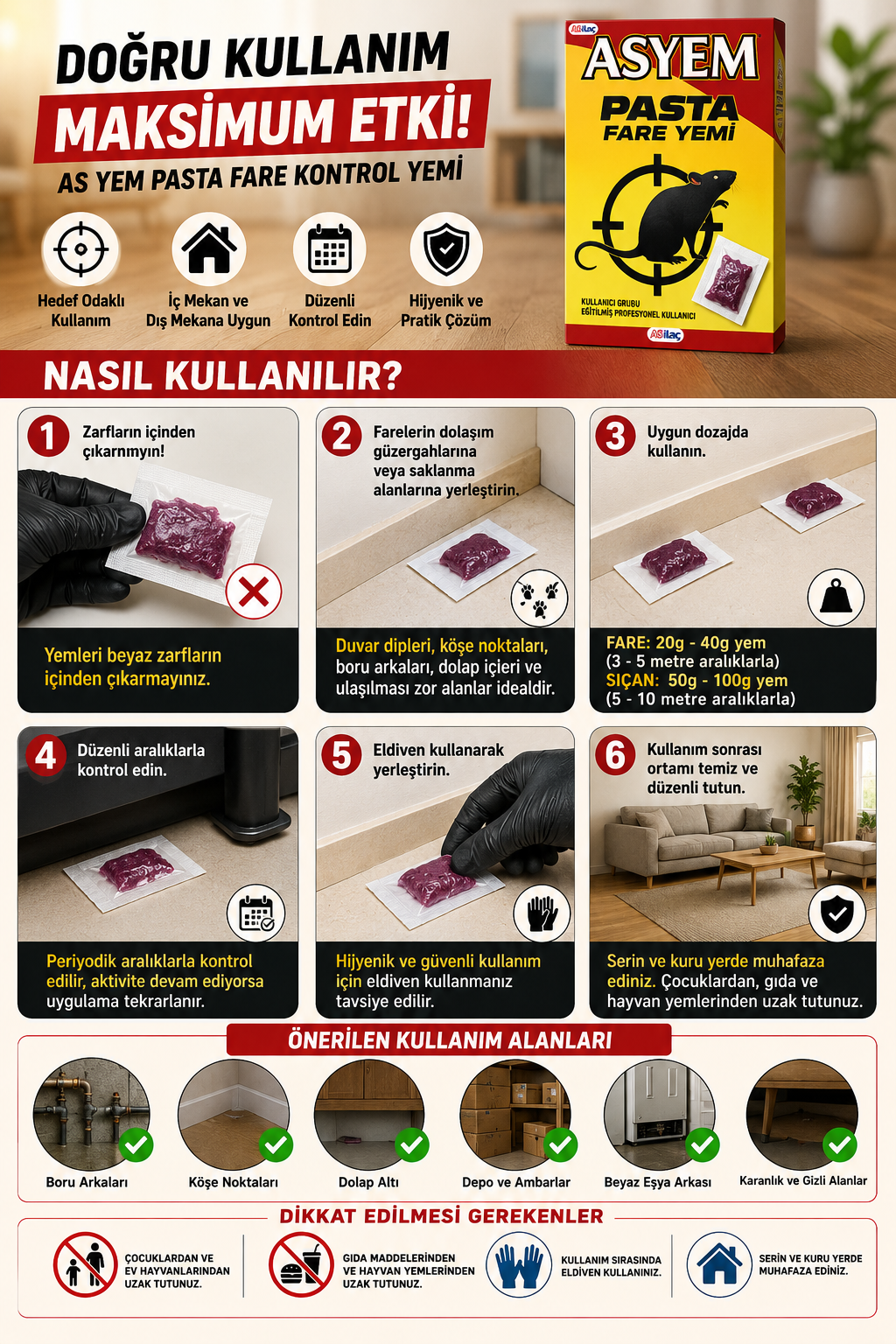 Pasta Fare Kontrol Yemi Pratik Paketli Kontrollü Kullanım