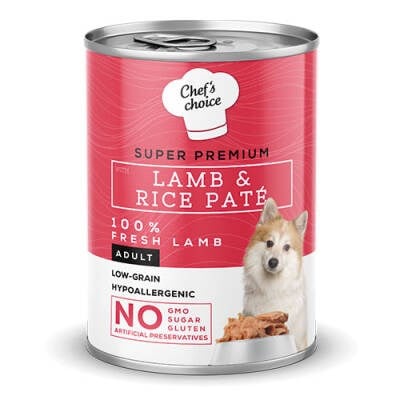 Pate Lamb Rice Kuzulu Pirinçli Yetişkin Köpek Konservesi 6 Adet 400 Gr