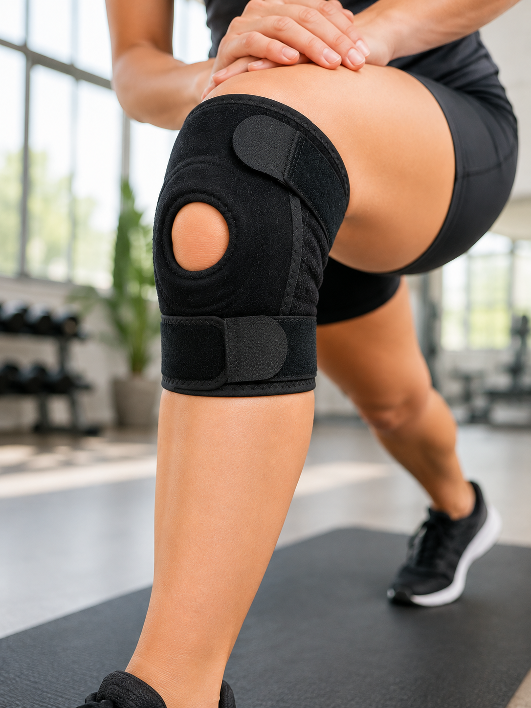 Patella Destekli Kısa Dizlik Ayarlanabilir Bantlı Diz Koruyucu Destek