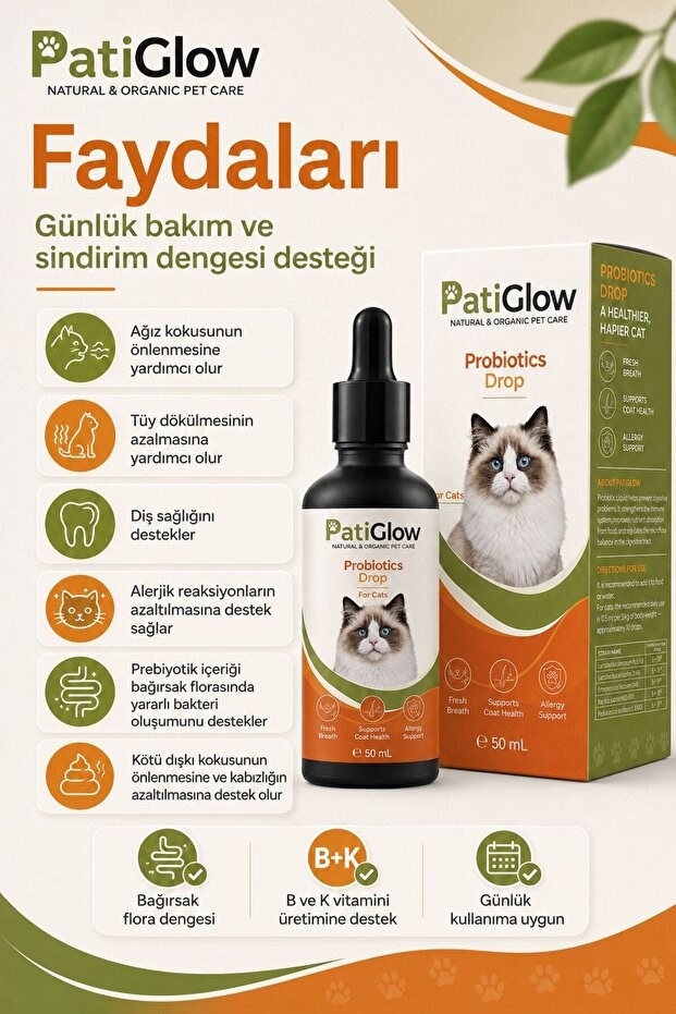 PatiGlow Kedi Probiyotik Damla 50 ml