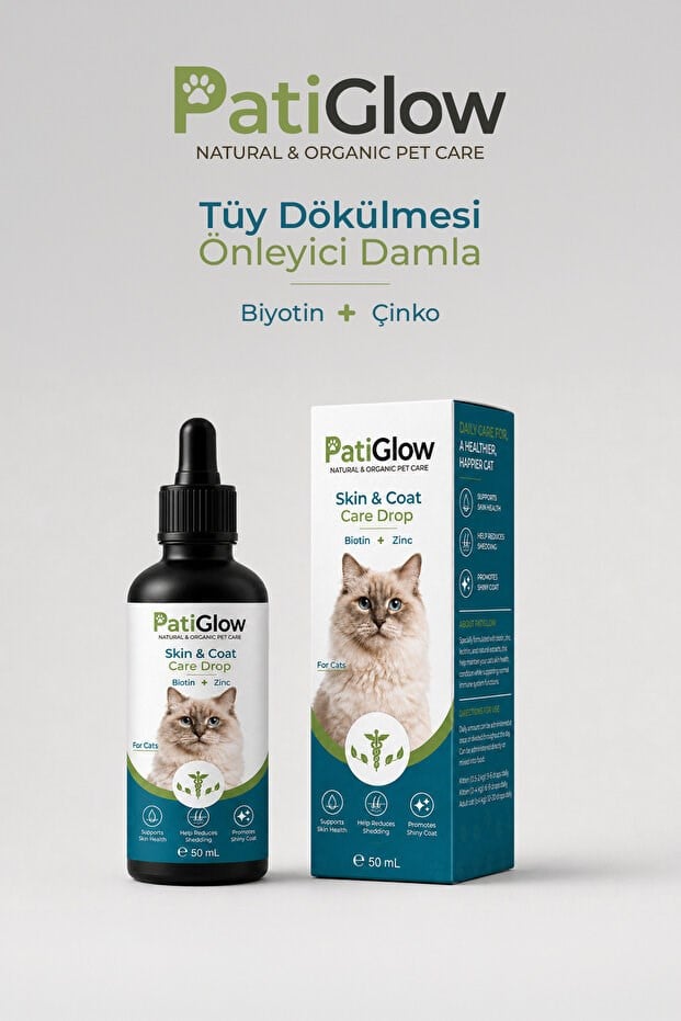 PatiGlow Kedi Tüy ve Deri Bakım Damlası 50 ml