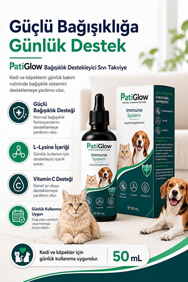 PatiGlow Kedi ve Köpek Bağışıklık Destek Damlası 50 ml