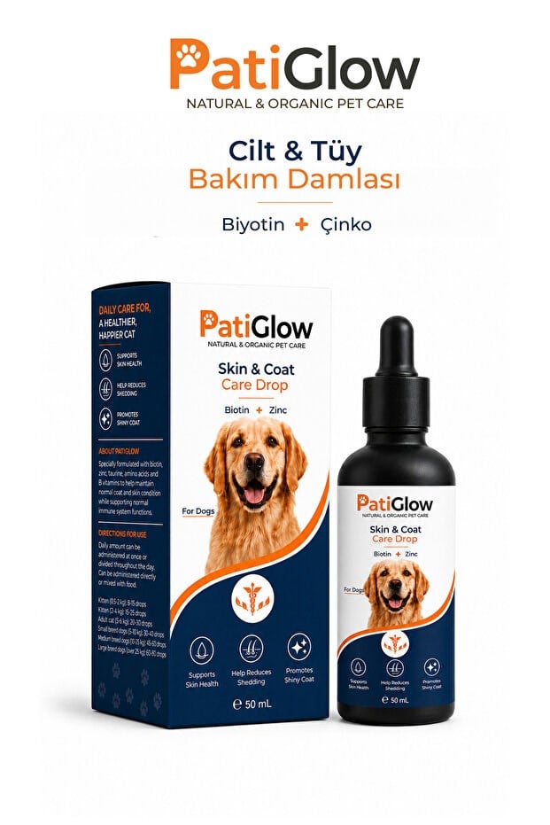 PatiGlow Köpek Tüy ve Cilt Bakım Damlası 50 ml