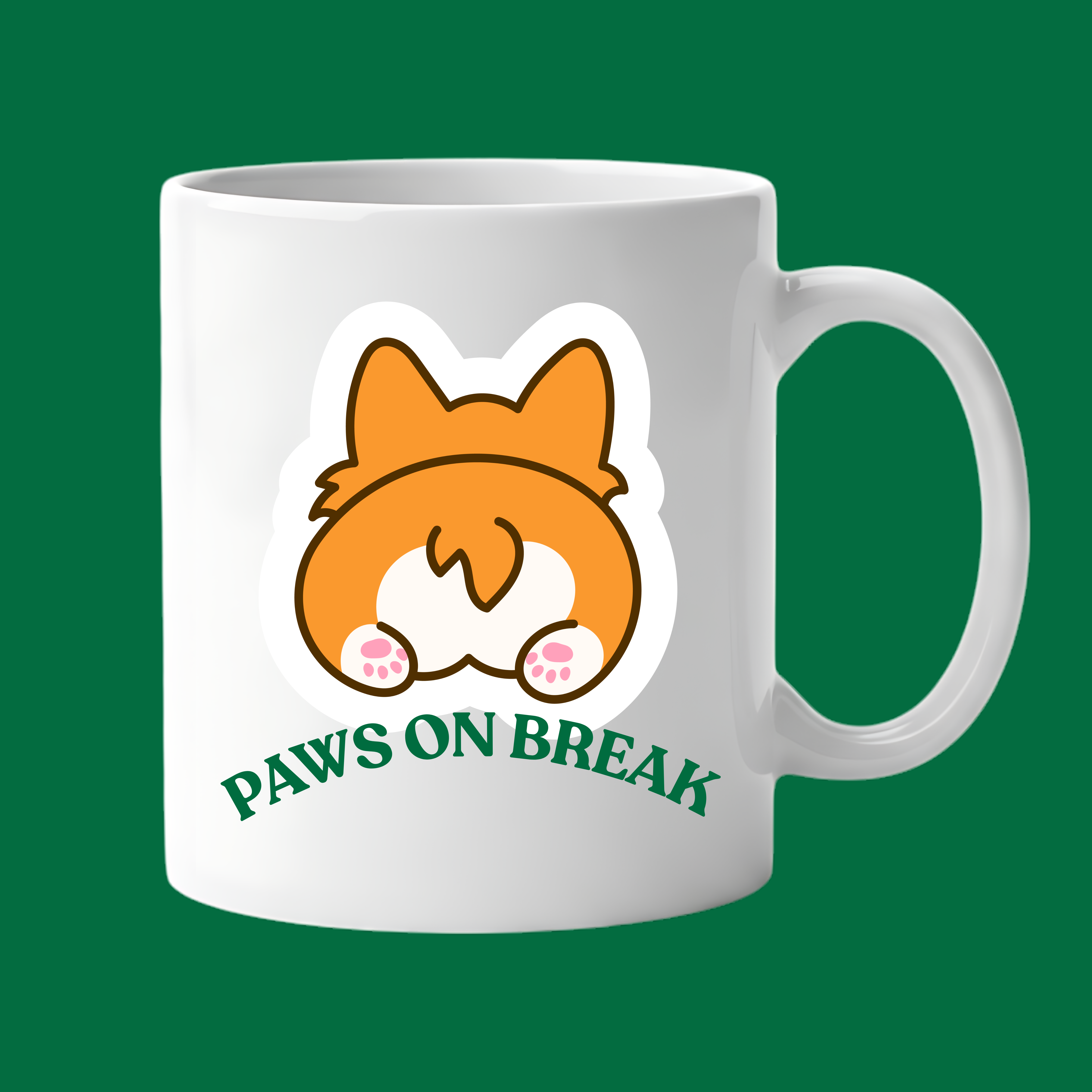 Paws On Break Tasarımlı Kupa Bardak Model 201 Seramik Baskılı Kahve Kupası Dayanıklı ve Şık Tasarım