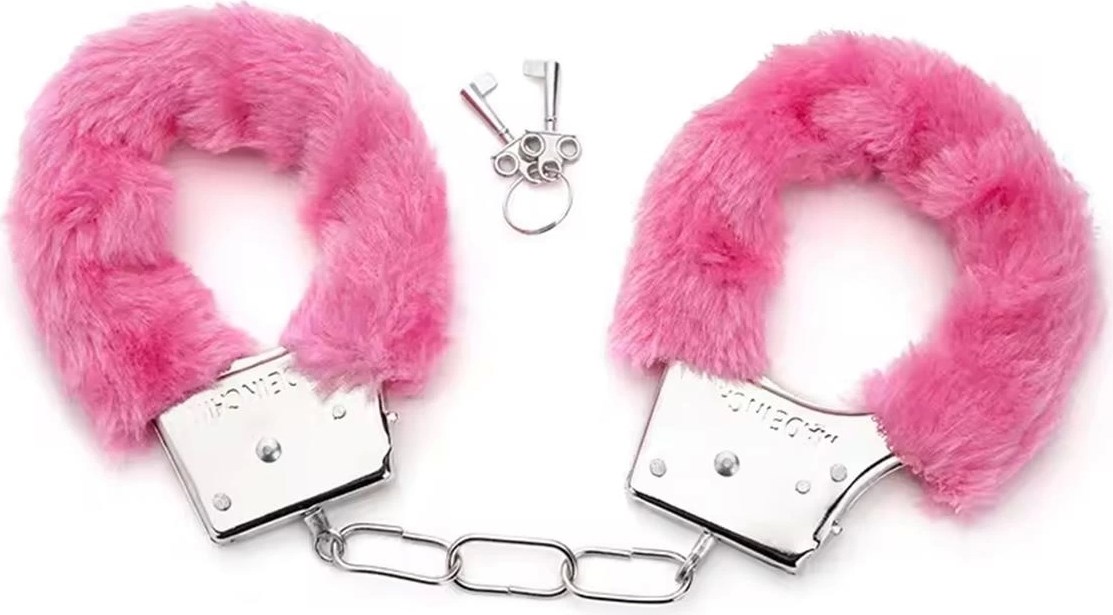 Peluşlu Metal Fantezi Kelepçe Pembe