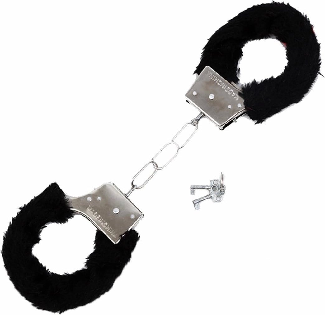 Peluşlu Metal Fantezi Kelepçe Siyah