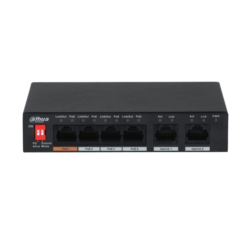 PFS3006-4ET-60 4 PORT 10/100 + 2 PORT 10/100 UPLINK 250 METRE 60W POE METAL KASA SWITCH