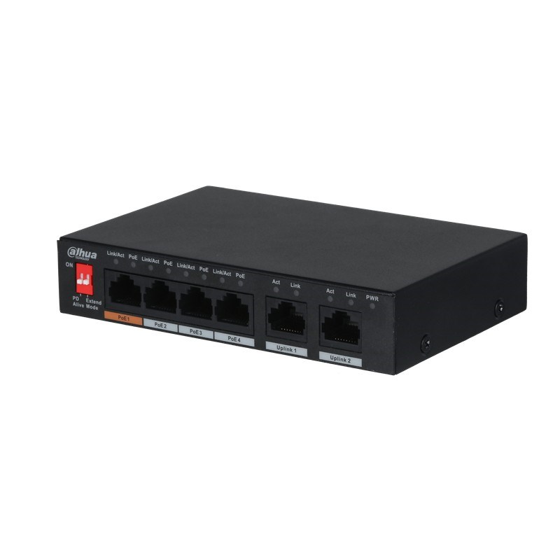 PFS3006-4ET-60 4 PORT 10/100 + 2 PORT 10/100 UPLINK 250 METRE 60W POE METAL KASA SWITCH