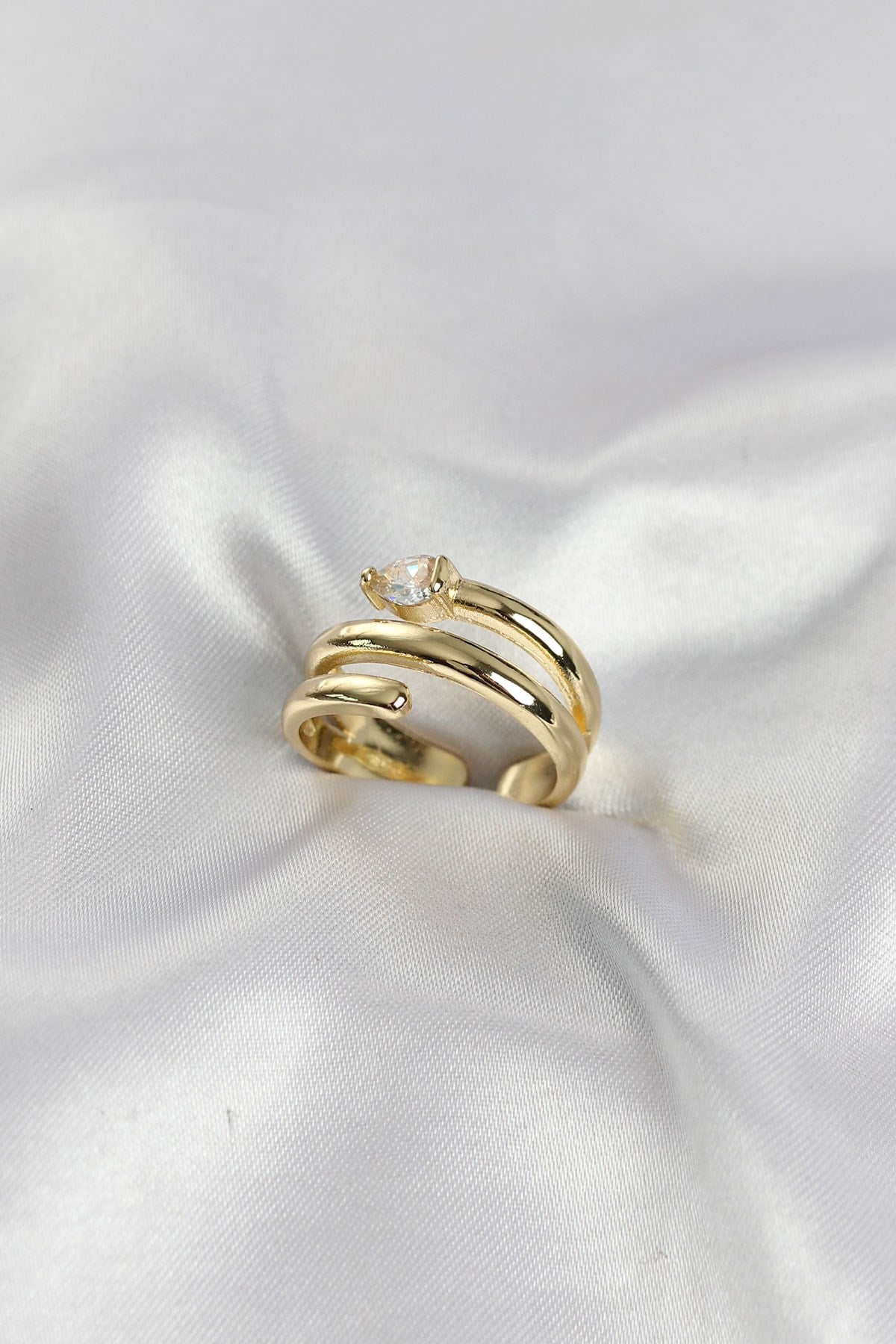 Pirinç Gold Renk Sarmal Yılan Model Kadın Yüzük