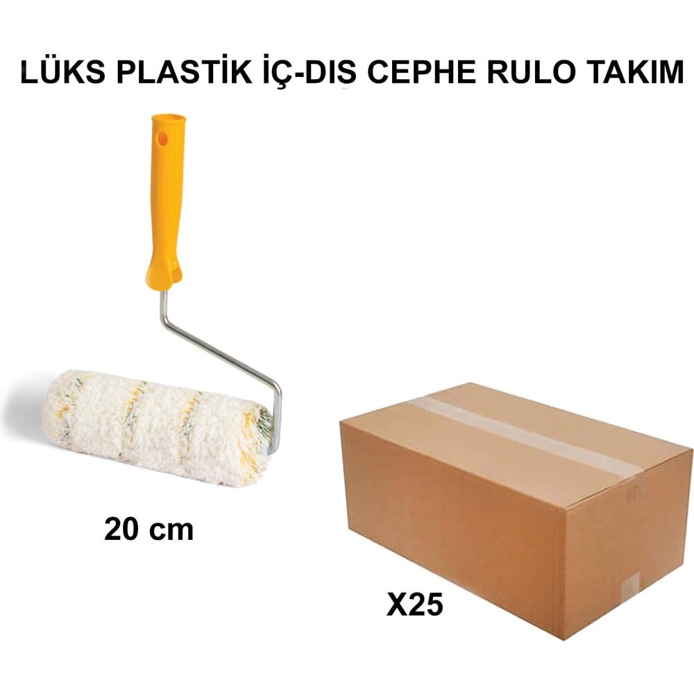 Plastik iç-dış cephe rulo takımı, 20 cm, 25 adet