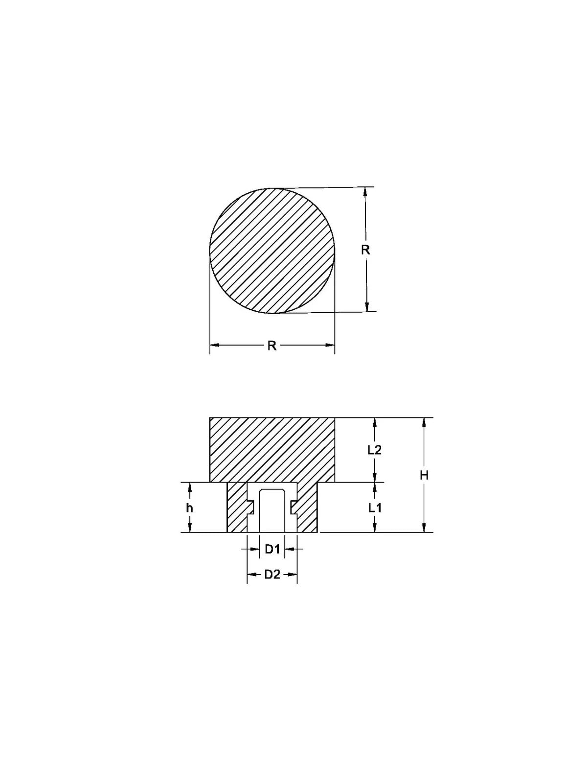 Plastik Tırtırlı Düğme Burçlu No:2 M6x20