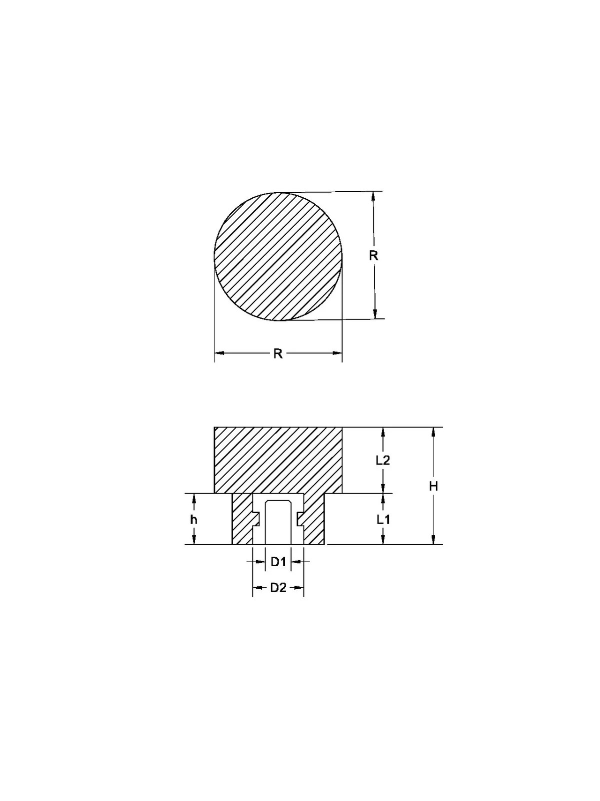 Plastik Tırtırlı Düğme Burçlu No:3 M6x25