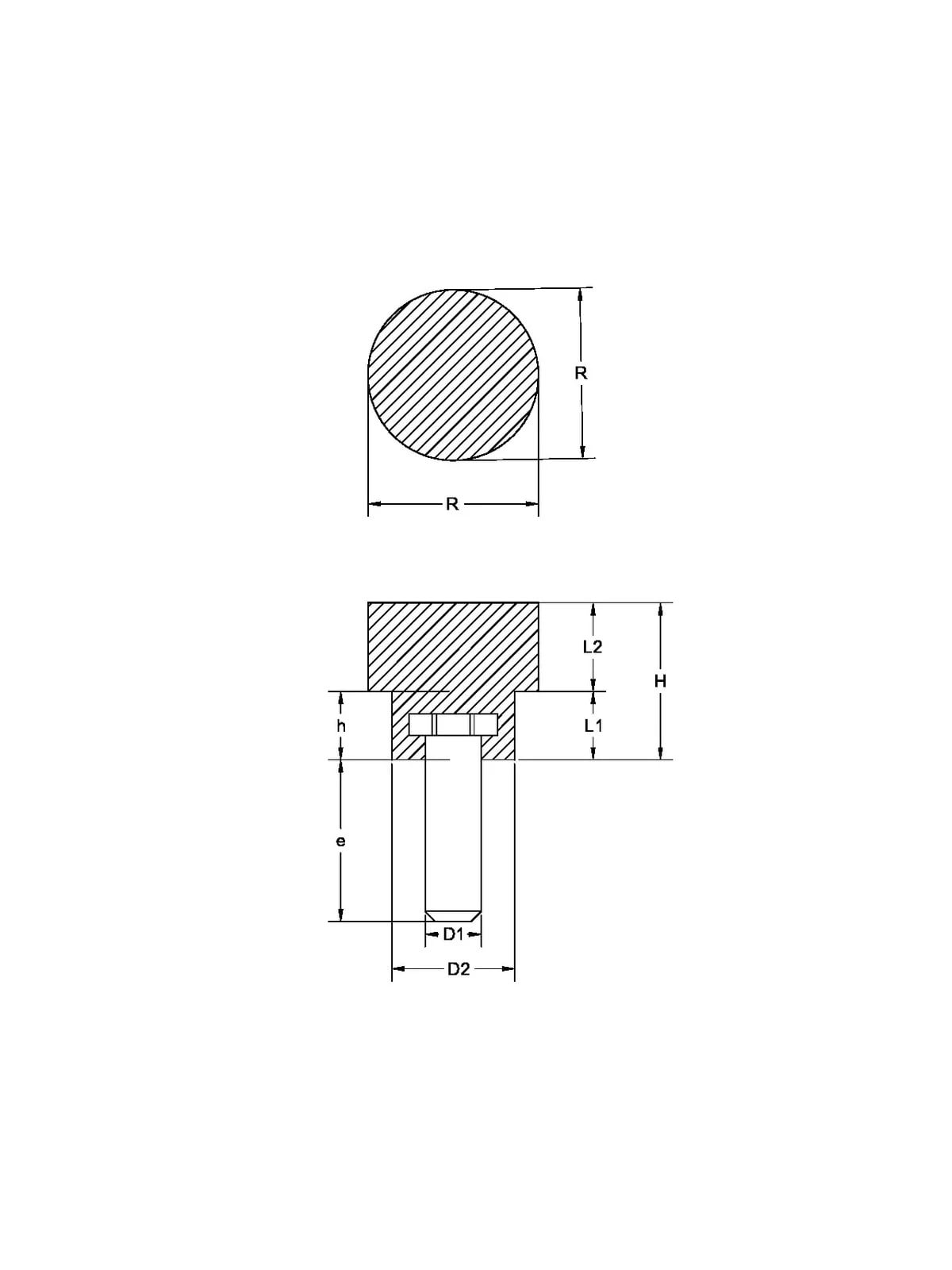 Plastik Tırtırlı Düğme Cıvatalı No:2 M5x25