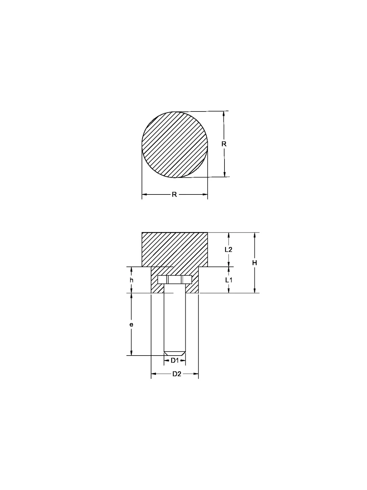 Plastik Tırtırlı Düğme Cıvatalı No:3 M6x30