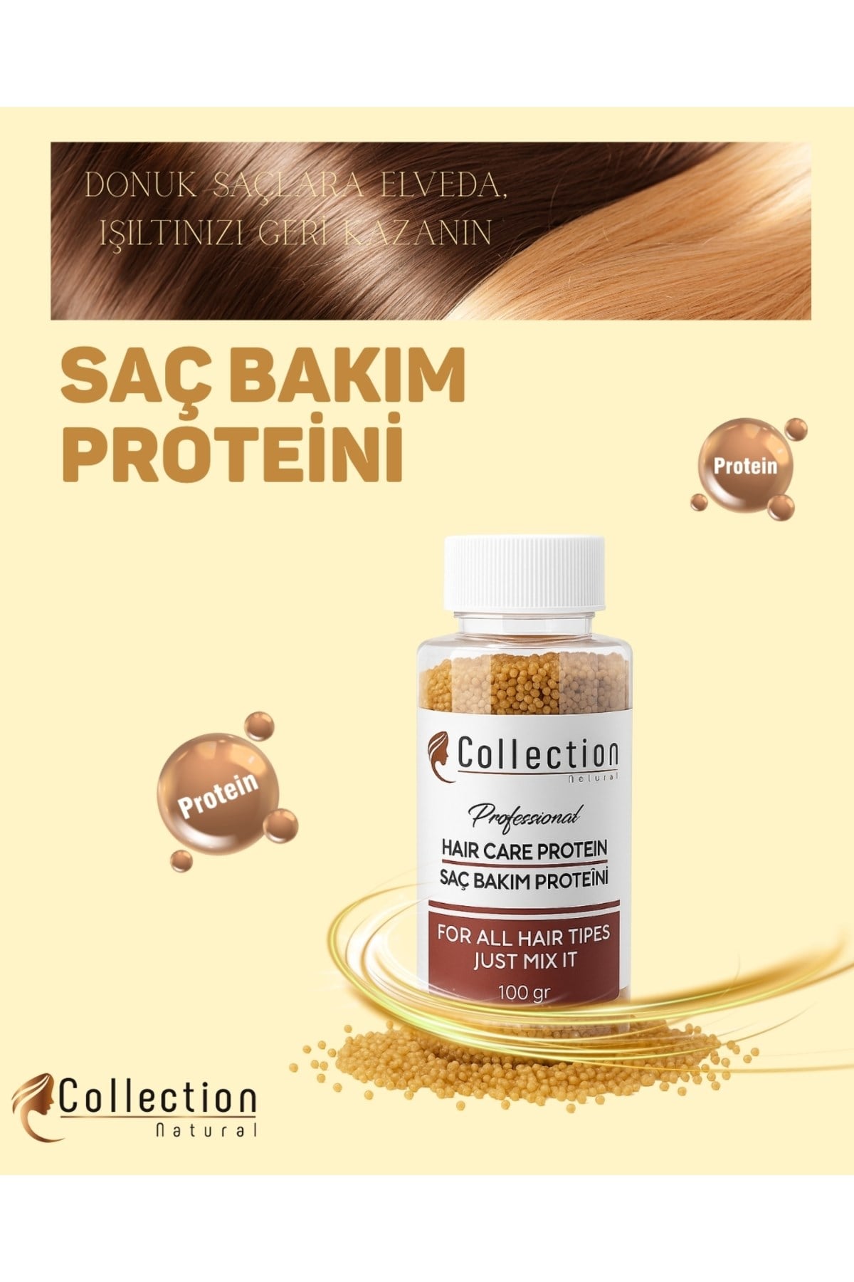 Platin Saçlara Özel Protein Tozu 100GR