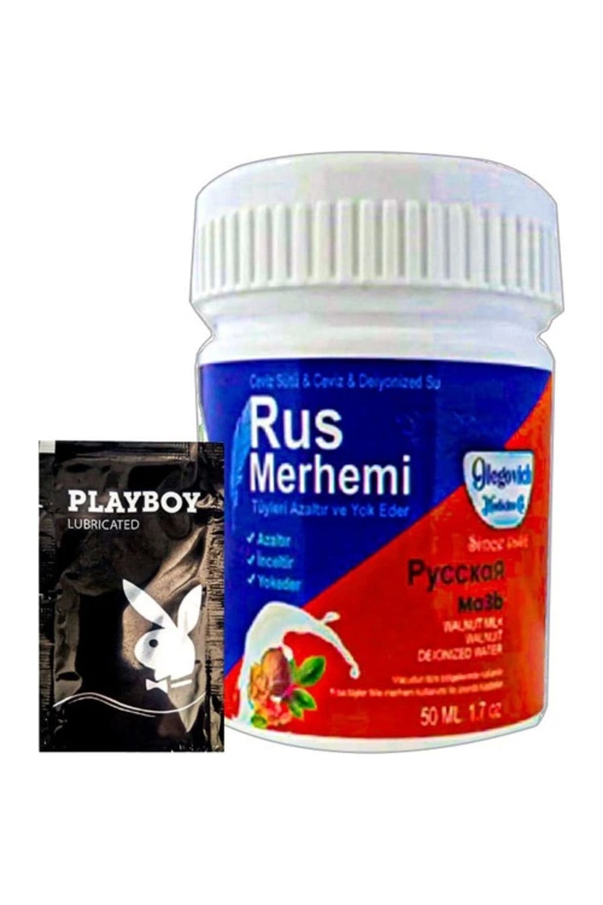Playboy Blue Rus Merhemi 50 ml Tüy Dökücü Krem + Yanında Jel