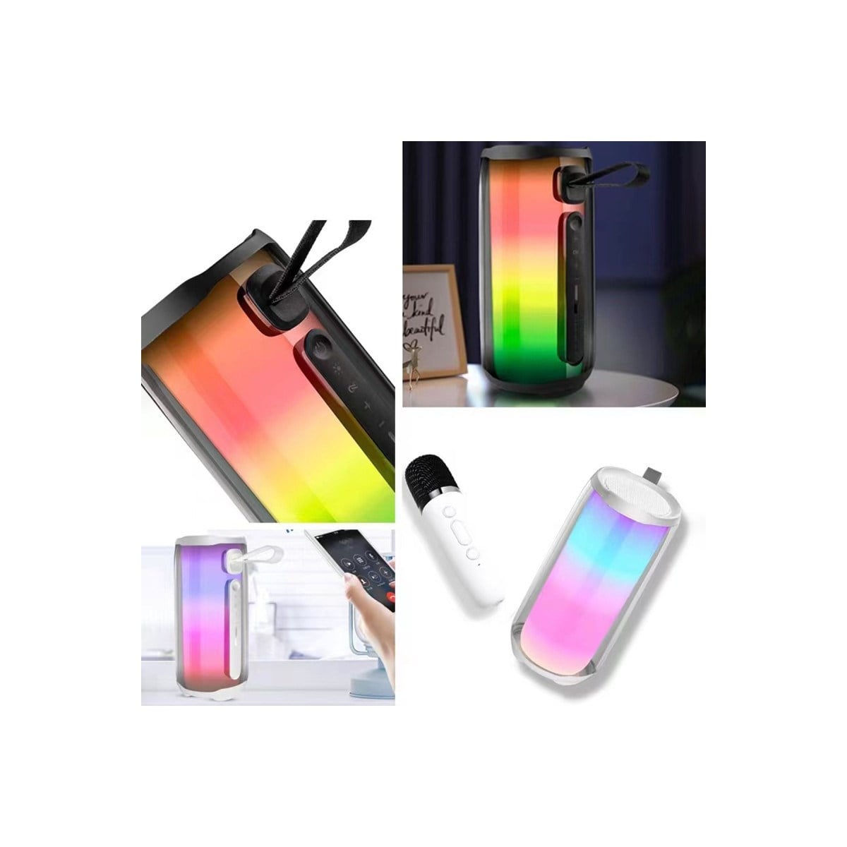 Pluse 5 Mikrofonlu RGB Kablosuz Hoparlör - Siyah