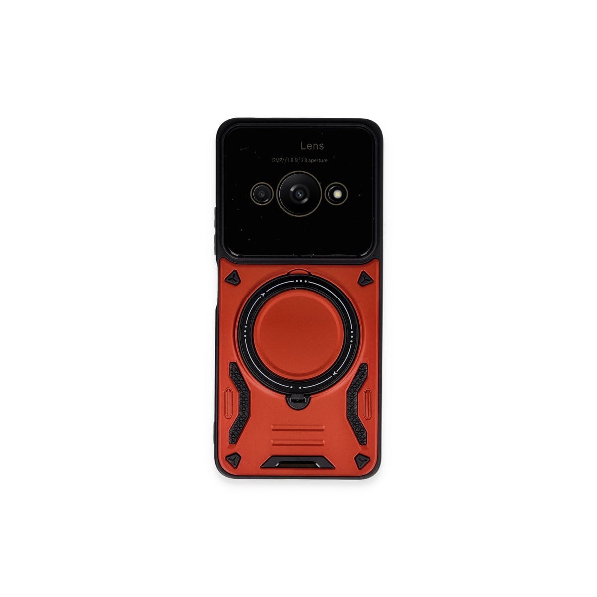 Poco C61 Kılıf Joy Lens Standlı Kapak - Kırmızı