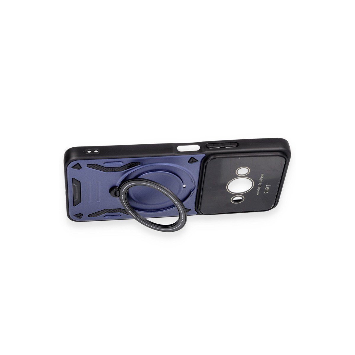 Poco C61 Kılıf Joy Lens Standlı Kapak - Siyah