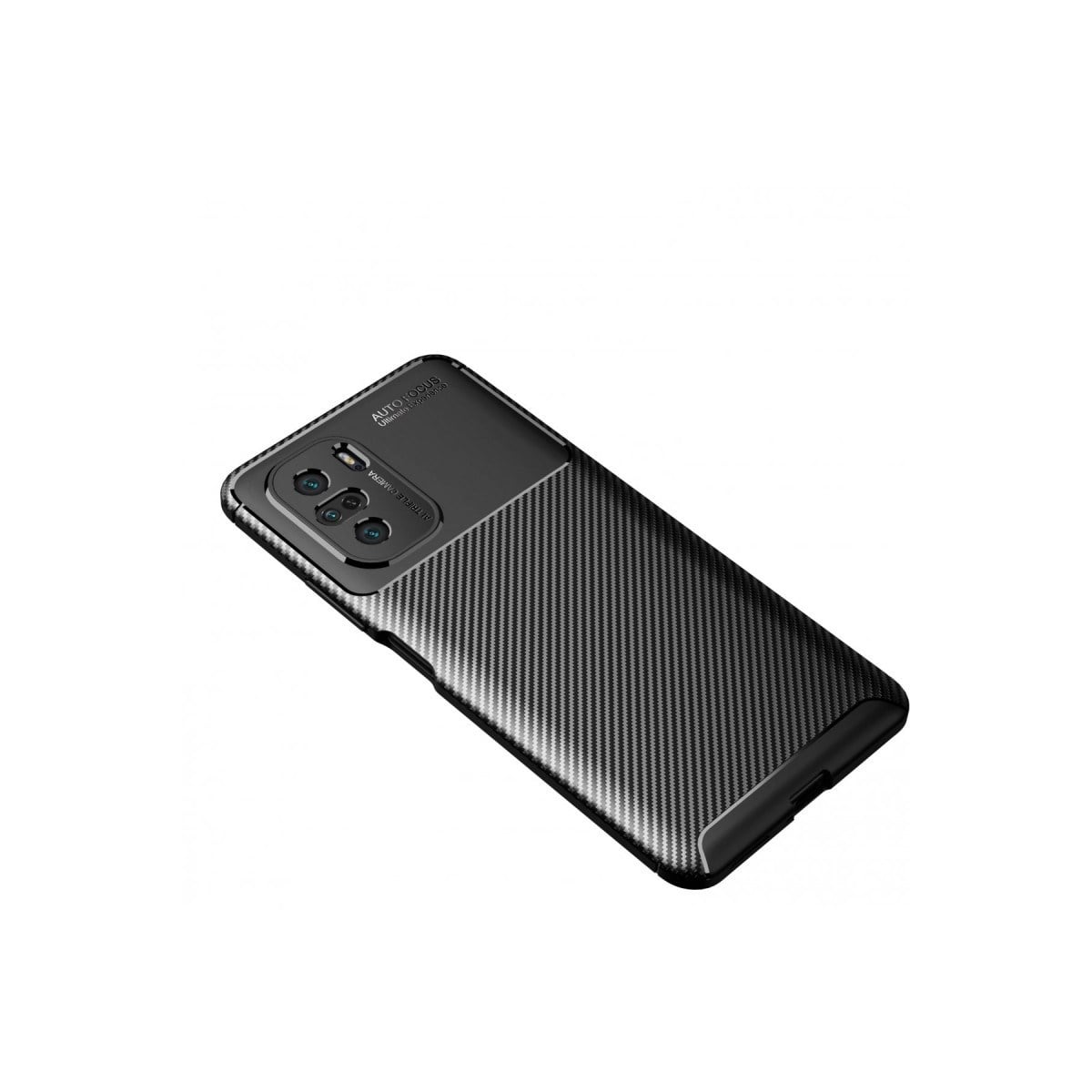 Poco F3 Kılıf Auto Focus Karbon Kapak - Siyah