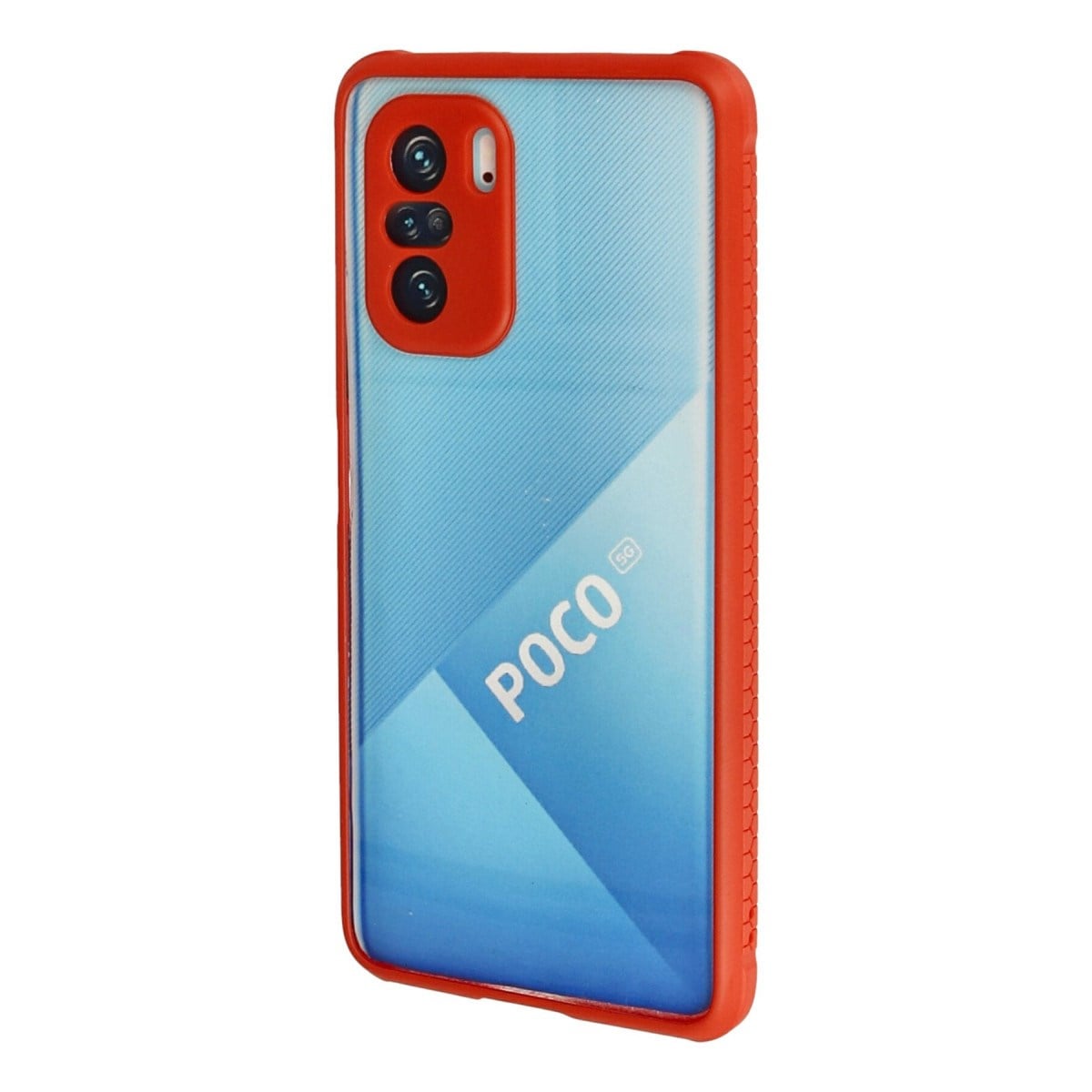 Poco F3 Kılıf Miami Şeffaf Silikon - Kırmızı