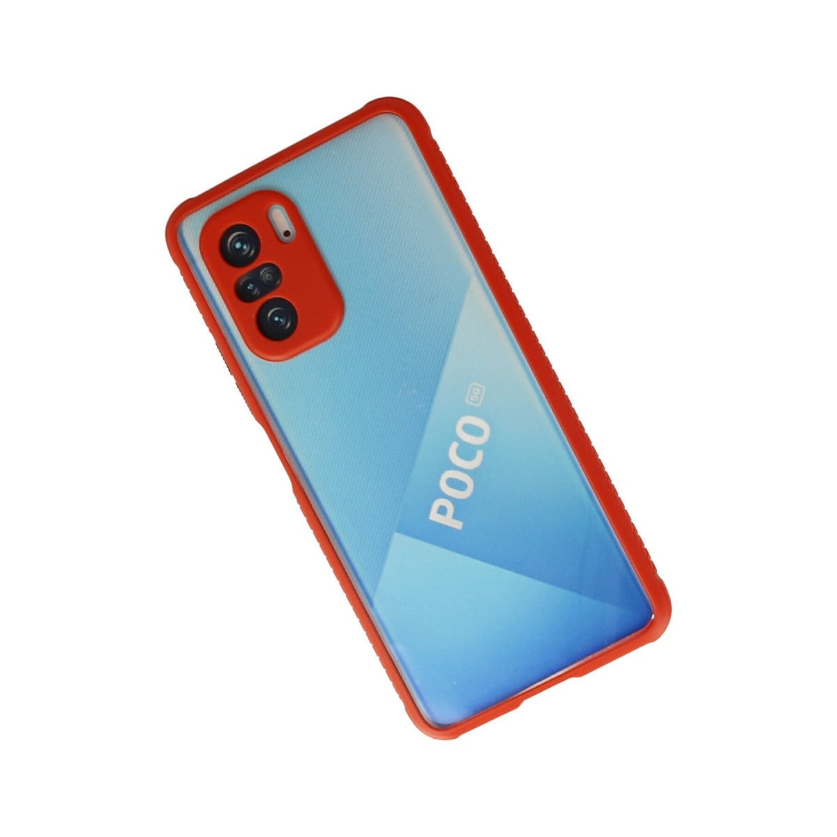Poco F3 Kılıf Miami Şeffaf Silikon - Kırmızı