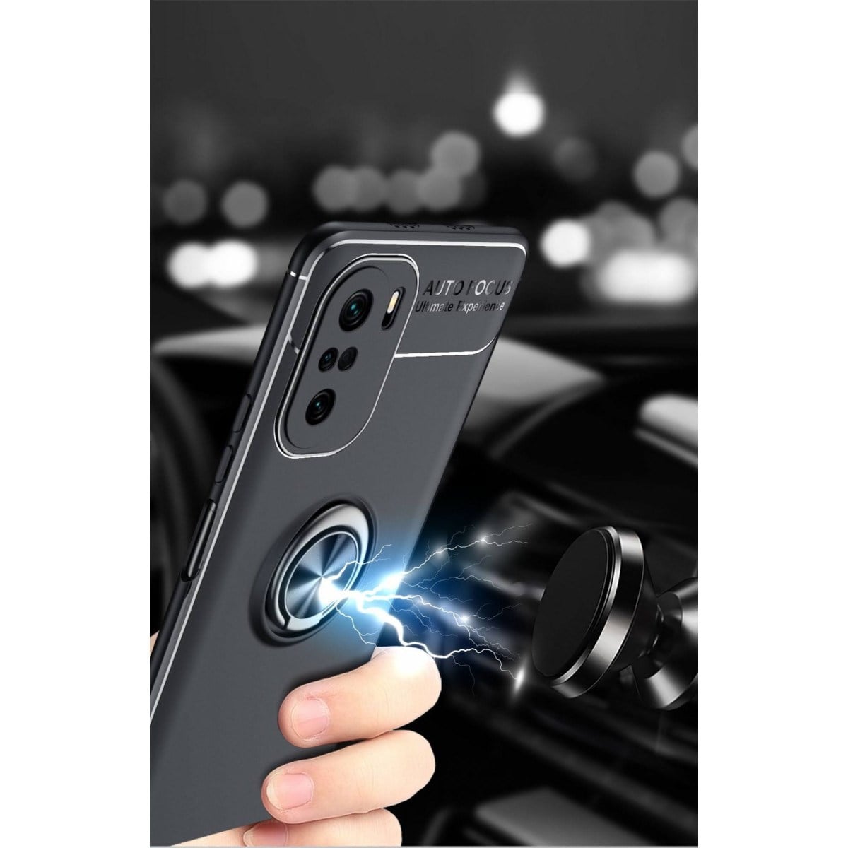 Poco F3 Kılıf Range Yüzüklü Silikon - Kırmızı