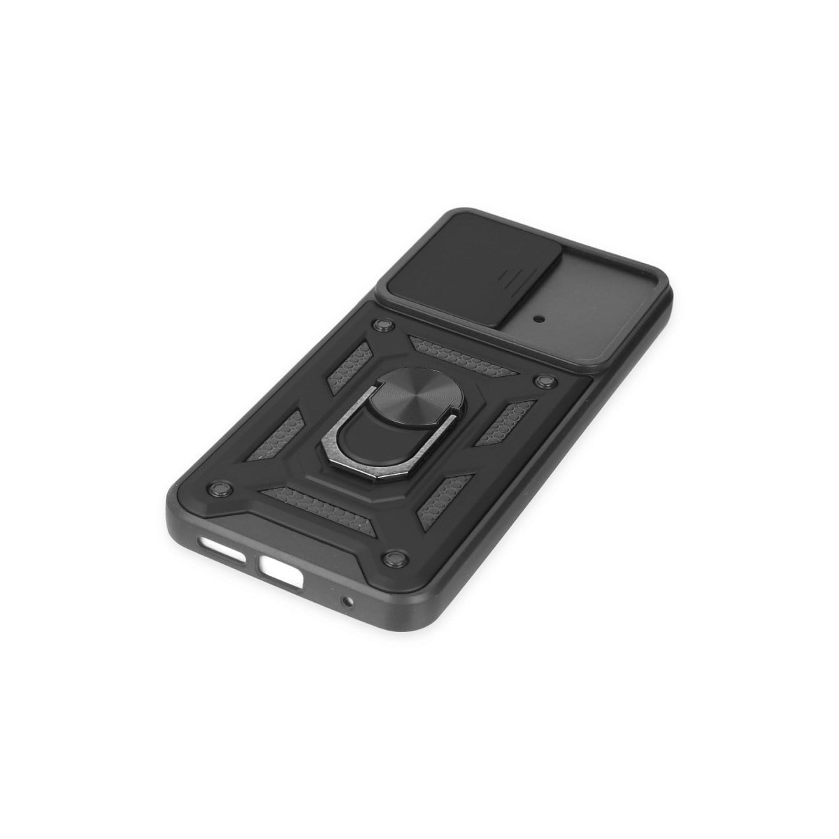 Poco M4 Pro 4G Kılıf Pars Lens Yüzüklü Silikon - Siyah