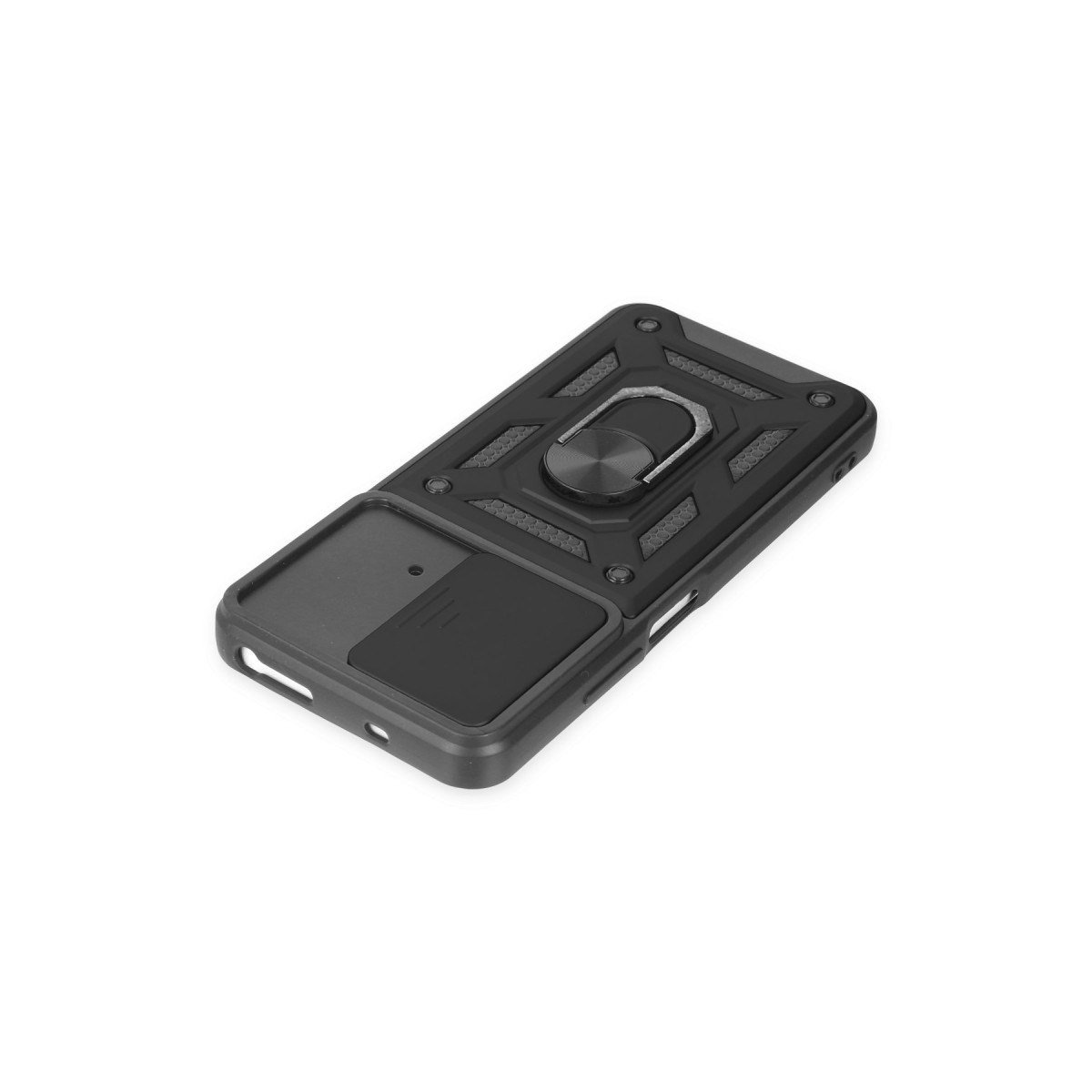 Poco M4 Pro 4G Kılıf Pars Lens Yüzüklü Silikon - Siyah