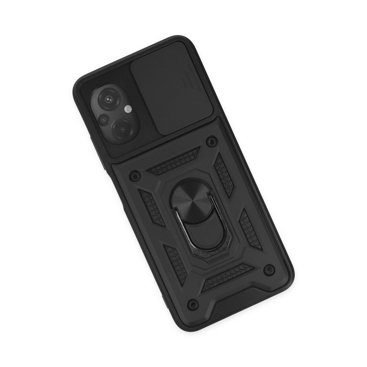 Poco M5 Kılıf Pars Lens Yüzüklü Silikon - Siyah