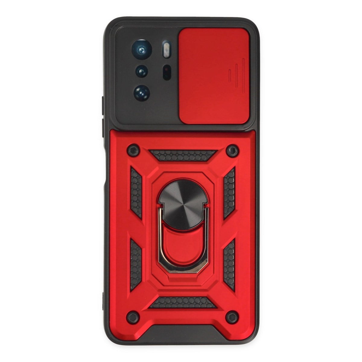Poco X3 GT Kılıf Pars Lens Yüzüklü Silikon - Kırmızı
