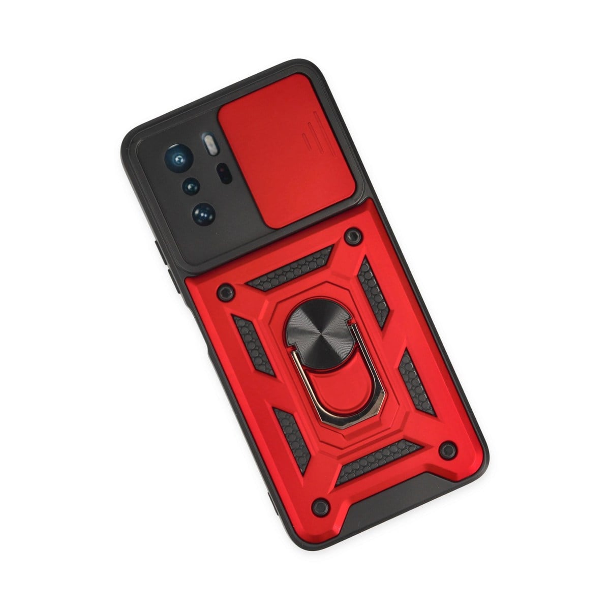 Poco X3 GT Kılıf Pars Lens Yüzüklü Silikon - Kırmızı