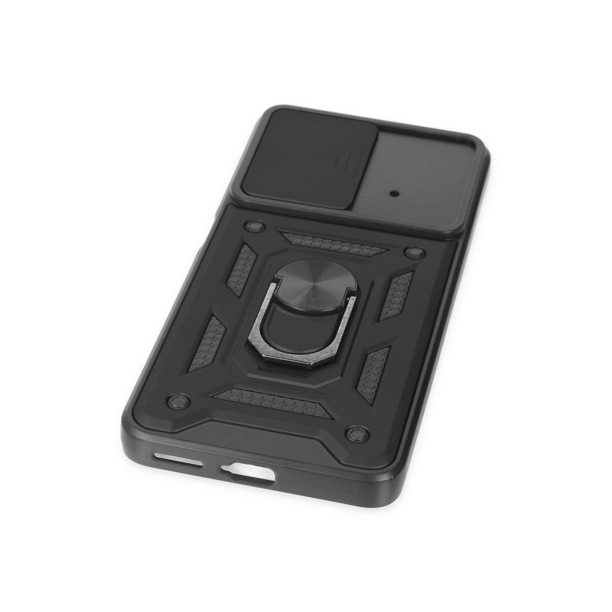 Poco X4 Pro 5G Kılıf Pars Lens Yüzüklü Silikon - Siyah