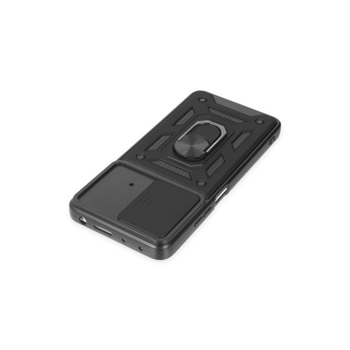 Poco X4 Pro 5G Kılıf Pars Lens Yüzüklü Silikon - Siyah