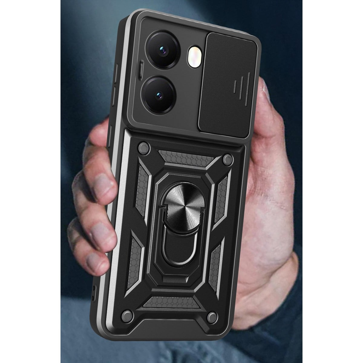 Poco X7 Pro Kılıf Pars Lens Yüzüklü Silikon - Siyah