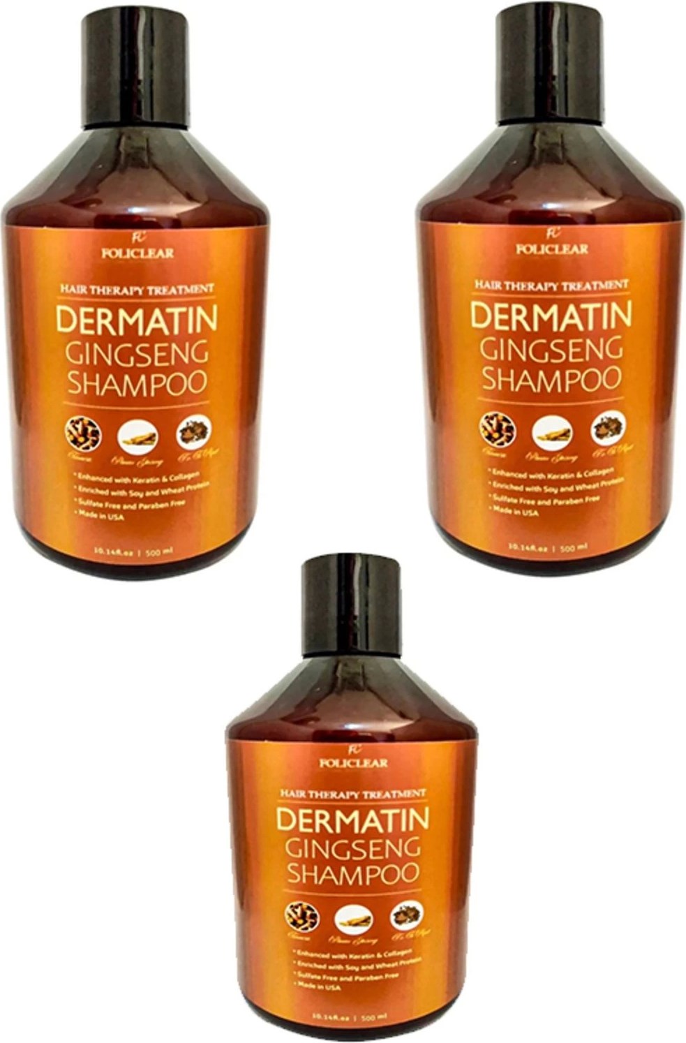 Policlear Dermatin Gingseng Şampuan 3 Adet