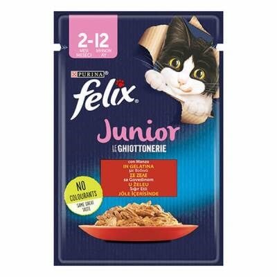 Pouch Junior Sığır Etli Yavru Kedi Konservesi 6 Adet 85 Gr