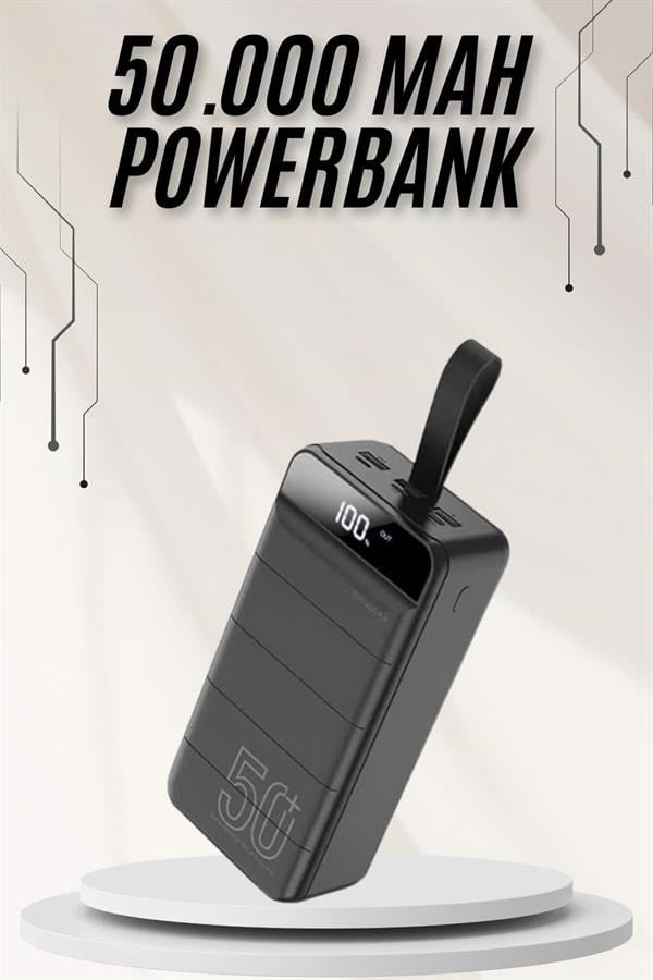 Powerbank Çoklu Şarj Girişi 50.000 Mah Taşınabilir Dijital Göstergeli (Kopya)