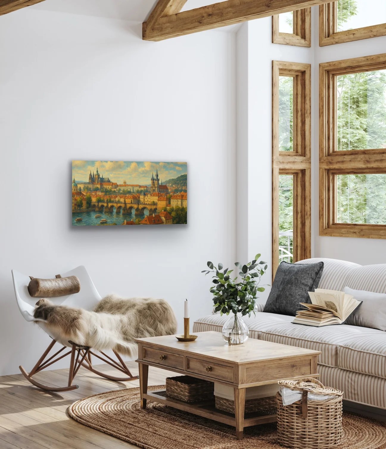 Prag Şehir Manzarası Kanvas Tablo 60x120cm