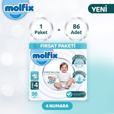 Premium Ultra Fırsat Paketi 4 Beden Bebek Bezi 86 Adet