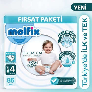 Premium Ultra Fırsat Paketi 4 Beden Bebek Bezi 86 Adet