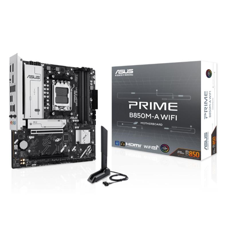 PRIME B850M-A WIFI DDR5 8000MT/S 1XHDMI 2XDP 3XM.2 USB3.2 MATX AM5 ( AM5 9000/8000/7000 SERİLERİ İLE UYUMLU)