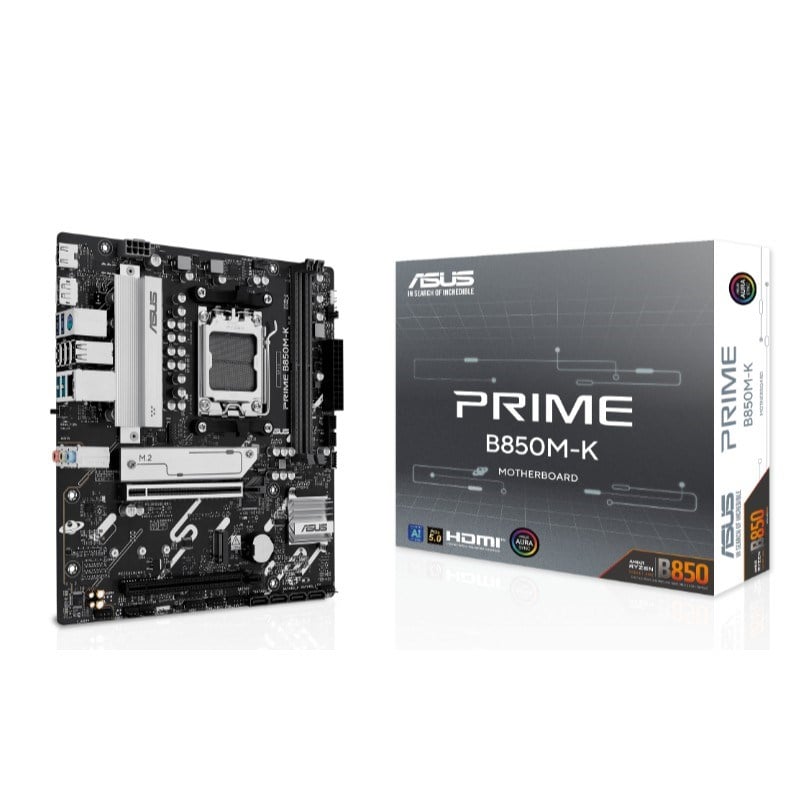 PRIME B850M-K DDR5 8400MHZ 1XHDMI 1XDP 2XM.2 USB2.0 MATX AM5( AM5 9000/8000/7000 SERİLERİ İLE UYUMLU)