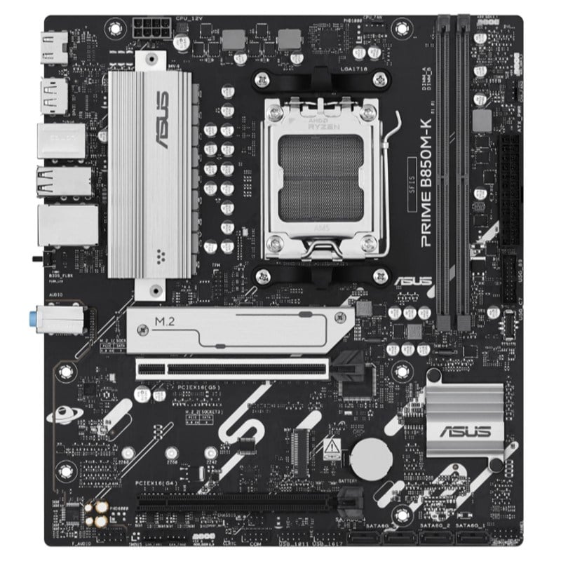 PRIME B850M-K DDR5 8400MHZ 1XHDMI 1XDP 2XM.2 USB2.0 MATX AM5( AM5 9000/8000/7000 SERİLERİ İLE UYUMLU)
